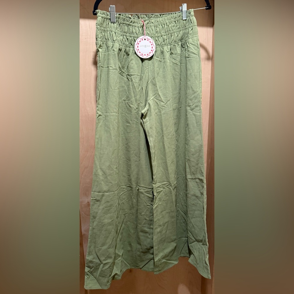 Umgee Olive Green Wide Leg Pants Size Small New with Tags